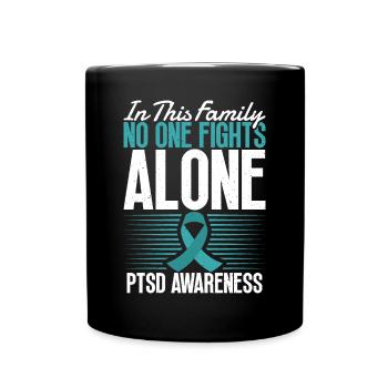 In this family, no one fights alone - Full Colour Mug - black - Front