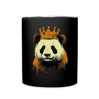 Panda With Crown - Full Colour Mug - black - Front
