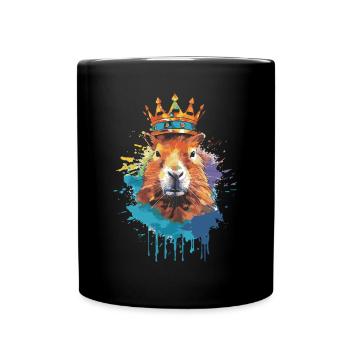 Capybara avec capybara couronne - Mug uni - noir - Devant