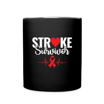 Stroke Survivor - Schlaganfall Überlebender - Tasse einfarbig - Schwarz - Vorne