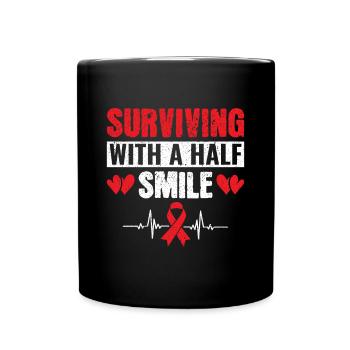 Surviving with a Half Smile - Stroke - Full Colour Mug - black - Front