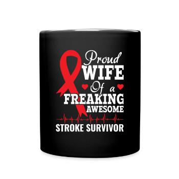 Proud Woman Stroke Survivor - Recovery - Full Colour Mug - black - Front