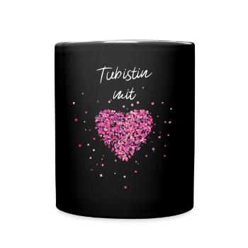 Tubistin mit Herz Tuba Orchester Musik Blaskapelle - Tasse einfarbig - Schwarz - Vorne