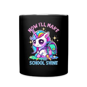 Schulkind Zur Einschulung Goodbye Kindergarten - Tasse einfarbig - Schwarz - Vorne