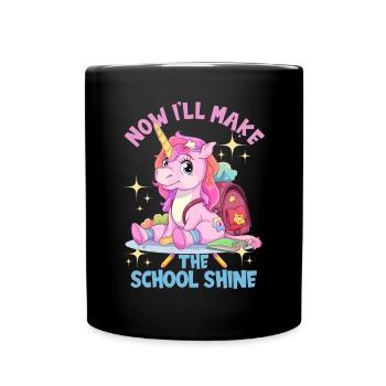 Schulkind Zur Einschulung Goodbye Kindergarten - Tasse einfarbig - Schwarz - Vorne