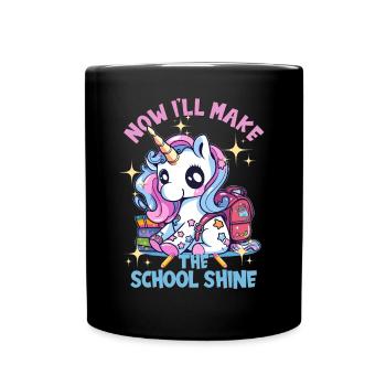 Schulkind Zur Einschulung Goodbye Kindergarten - Tasse einfarbig - Schwarz - Vorne