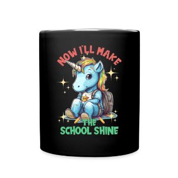 Écolier pour l’inscription à l’école Au revoir Maternelle - Mug uni - noir - Devant