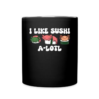 Sushi Axolotls kawaii Sushi Axolotl - Full Colour Mug - black - Front