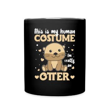 this is my human costume I'm really An otter - Full Colour Mug - black - Front