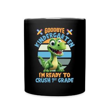Schulkind Zur Einschulung Goodbye Kindergarten - Tasse einfarbig - Schwarz - Vorne
