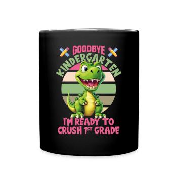 Schulkind Zur Einschulung Goodbye Kindergarten - Tasse einfarbig - Schwarz - Vorne
