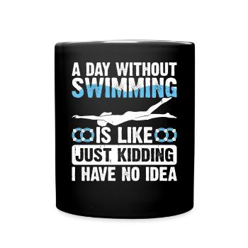 Flotteur de natation - Mug uni - noir - Devant