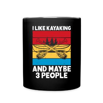 Kajak Kajakfahrer Kajaker - Tasse einfarbig - Schwarz - Vorne