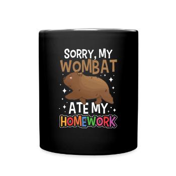 Wombat ate my homework - Full Colour Mug - black - Front