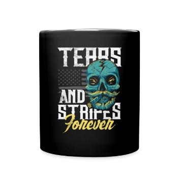 Emoticon Emo Tears and Stripes Forever Emocore - Tasse einfarbig - Schwarz - Vorne