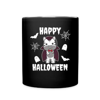 Zebra Happy Halloween Cute Vampire Costume - Full Colour Mug - black - Front