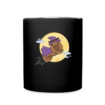 Capybara Halloween Sorcière Enfants Costume de Sorcière - Mug uni - noir - Devant
