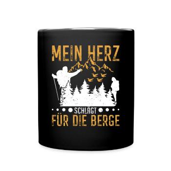 Wandern Berge Wanderausflug Bergen Wanderer Humor - Tasse einfarbig - Schwarz - Vorne