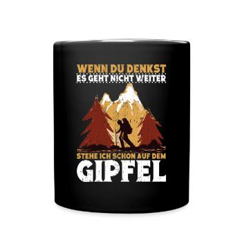 Wandern Wanderausflug Bergen Bergsteiger - Tasse einfarbig - Schwarz - Vorne