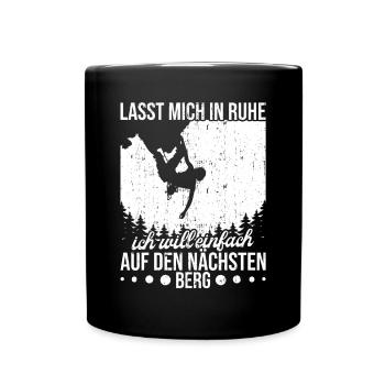 Kletterhalle Bouldern Karabiner Boulder Kletterer - Tasse einfarbig - Schwarz - Vorne