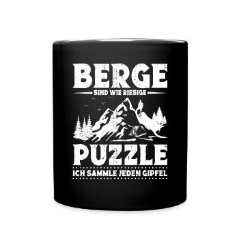 Wanderhumor Berg Wanderausflug Bergsteiger Wandere - Tasse einfarbig - Schwarz - Vorne