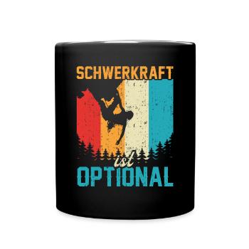 Bouldern Kletterhallen Klettern Humor Boulderer - Tasse einfarbig - Schwarz - Vorne