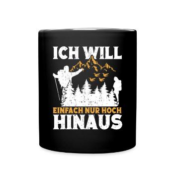 Wanderer Bergen Wanderrucksack Wandern Bergsteiger - Tasse einfarbig - Schwarz - Vorne