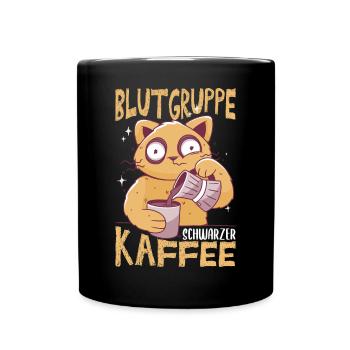 Blutgruppe schwarzer Kaffee für Nachteulen - Tasse einfarbig - Schwarz - Vorne