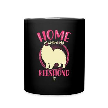 Wolfsspitz ist mein Zuhause Deutscher Spitz - Tasse einfarbig - Schwarz - Vorne