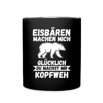 Eisbär Eisbären - Tasse einfarbig - Schwarz - Vorne