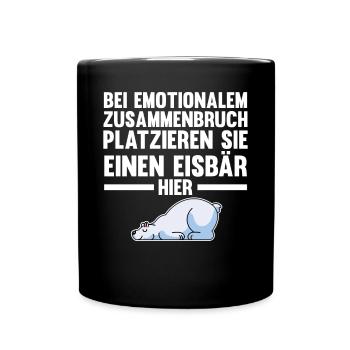 Eisbär Eisbären - Tasse einfarbig - Schwarz - Vorne