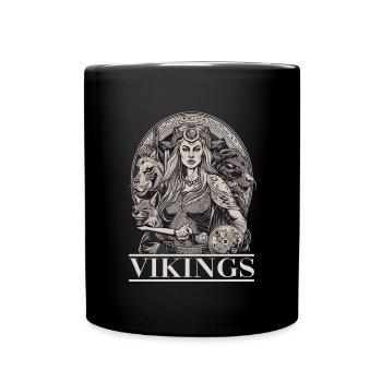 Shieldmaiden Warrior Woman Of War für Wikinger - Tasse einfarbig - Schwarz - Vorne