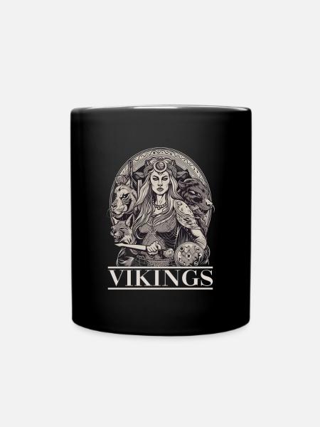 Shieldmaiden Warrior Woman Of War für Wikinger - Tasse einfarbig - Schwarz