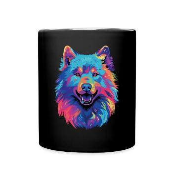 Samoyed Sled Dog Samoyeds - Full Colour Mug - black - Front