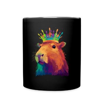 Capybara avec capybara couronne - Mug uni - noir - Devant