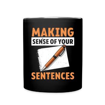 Korrekturlesen, Job, Rechtschreibung, Grammatik, Korrekturleser - Tasse einfarbig - Schwarz - Vorne