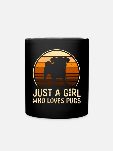 Mops Hund - Tasse einfarbig - Schwarz