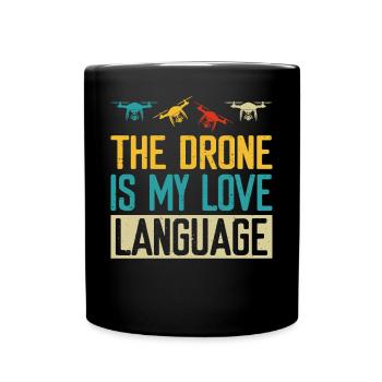 Drohne - Tasse einfarbig - Schwarz - Vorne