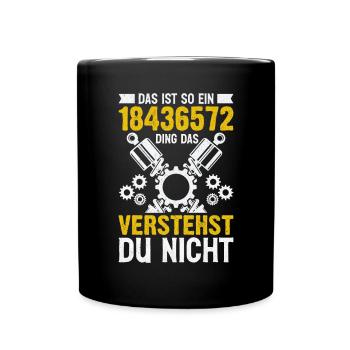 Das ist so ein 18436572 Ding V8 Motor Auto - Tasse einfarbig - Schwarz - Vorne