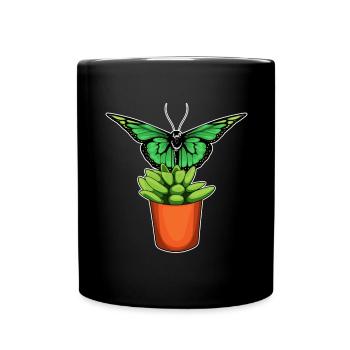 Fleur Papillon - Mug uni - noir - Devant