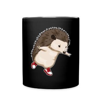 Hérisson Joggeur Jogging Sport - Mug uni - noir - Devant