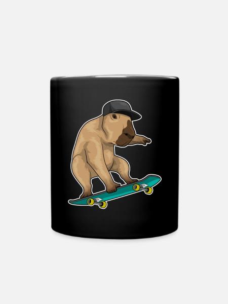 Wasserschwein Skater Skateboard Sport - Tasse einfarbig - Schwarz