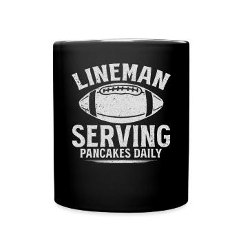 Lineman Serving Pancakes Daily American Football - Tasse einfarbig - Schwarz - Vorne