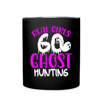 De vraies filles partent à la chasse aux fantômes à Halloween - Mug uni - noir - Devant