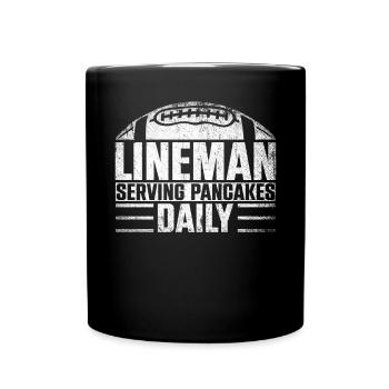 Lineman Serving Pancakes Daily American Football - Tasse einfarbig - Schwarz - Vorne