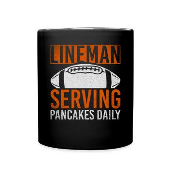 Lineman Serving Pancakes Daily American Football - Tasse einfarbig - Schwarz - Vorne