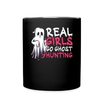 De vraies filles vont à la chasse aux fantômes Halloween - Mug uni - noir - Devant