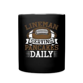 Lineman Serving Pancakes Daily American Football - Tasse einfarbig - Schwarz - Vorne