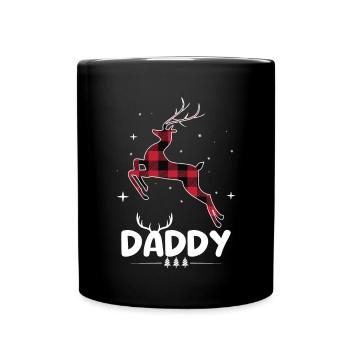 Red Plaid Reindeer Daddy Christmas Xmas - Full Colour Mug - black - Front