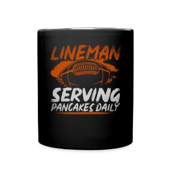 Lineman Serving Pancakes Daily American Football - Tasse einfarbig - Schwarz - Vorne
